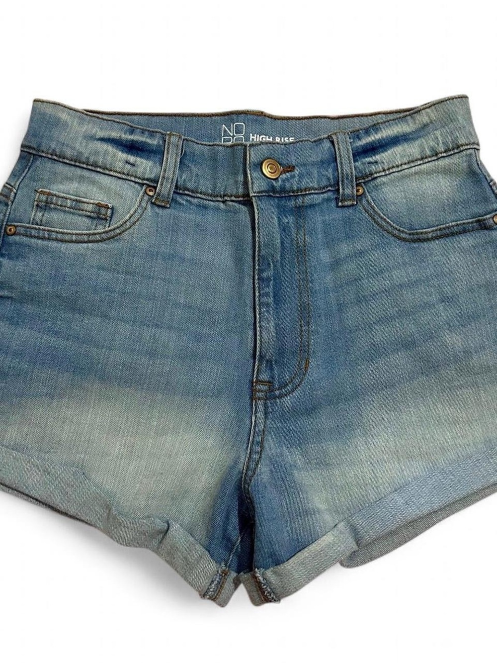 No Boundaries Light Blue High-Rise Denim Shorts